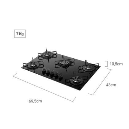 Imagem de Cooktop Atlas 5 Bocas Ágile Up Mesa de Vidro