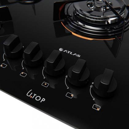 Imagem de Cooktop Atlas U Top 5 Bocas Acendimento Automático e Tripla Chama