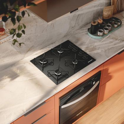 Imagem de Cooktop Brastemp 4 Bocas a Gás com Grades de Ferro Aramado e Chama Simmer - BDD61BE