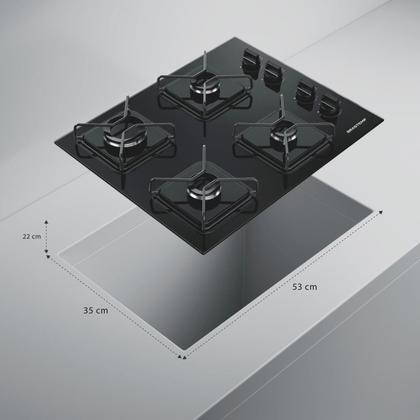Imagem de Cooktop Brastemp 4 Bocas a Gás com Grades de Ferro Aramado e Chama Simmer - BDD61BE