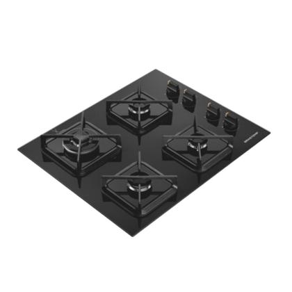 Imagem de Cooktop Brastemp 4 Bocas BDS62 Vidro Temp Grades Ferro Fundido Gás Preto Bivolt