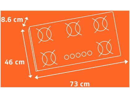 Imagem de Cooktop Brastemp 5 Bocas com Vidro Temperado Preto