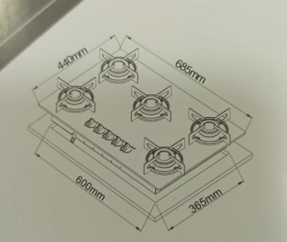 Imagem de Cooktop chamalux 5 bocas tripla chama branco