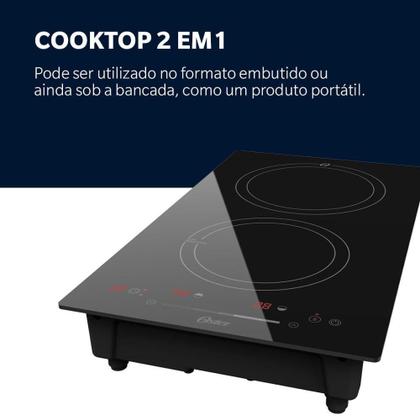 Imagem de Cooktop De Indução 2 Bocas Oster Touch Screen 2 Em 1 220V