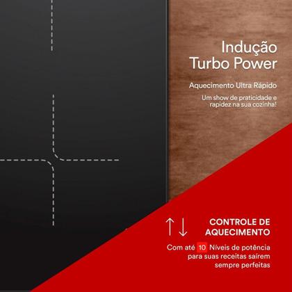Imagem de Cooktop de Indução 4 Bocas EOS com Painel Touch Preto 7200W ECI04EP3 220V