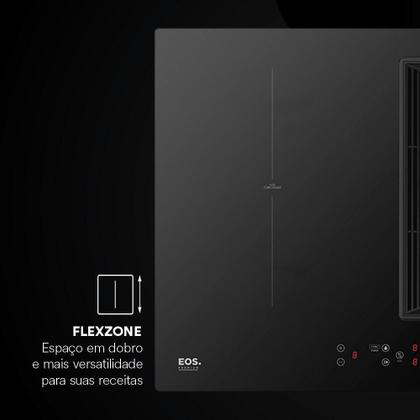 Imagem de Cooktop de Indução 4 Bocas EOS Premium com Coifa Embutida e Ions de Plasma EPCI04EC 220V