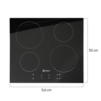 Imagem de Cooktop de Indução 4 Bocas Gallant Vitrocerâmico Painel Touch Screen Preto 220V GCT04VINA-PT220