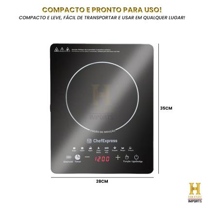 Imagem de Cooktop De Indução Elétrica Magnética Portátil Com Timer Digital Completo Linha Premium