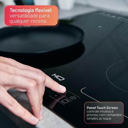 Cooktop De Indução Embutir HQ 4 Bocas Painel Touch Free Zone Preto 7000W HQ-IDE7004FZ 220V Imagem de Cooktop De Indução Embutir HQ 4 Bocas Painel Touch Free Zone Preto 7000W HQ-IDE7004FZ 220V