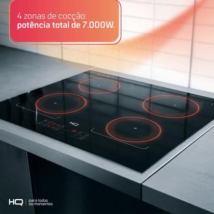 Cooktop De Indução Embutir HQ 4 Bocas Painel Touch Free Zone Preto 7000W HQ-IDE7004FZ 220V Imagem de Cooktop De Indução Embutir HQ 4 Bocas Painel Touch Free Zone Preto 7000W HQ-IDE7004FZ 220V