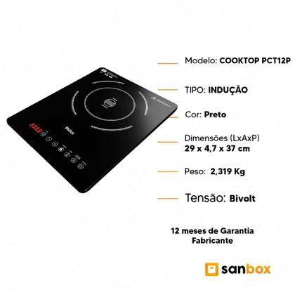 Imagem de Cooktop de Indução Philco PCT12P Painel Touch 10 Níveis Preto-Bivolt