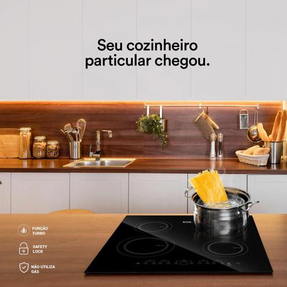 Cooktop de Indução Quatro Bocas EOS ECI04EP 220V Imagem de Cooktop de Indução Quatro Bocas EOS ECI04EP 220V