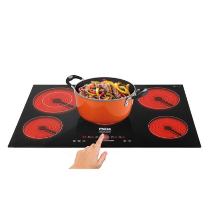 Cooktop Elétrico Philco 5 Queimadores 8400W Volcano PCT55VC 220V Imagem de Cooktop Elétrico Philco 5 Queimadores 8400W Volcano PCT55VC 220V
