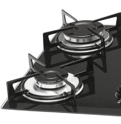 Imagem de Cooktop fischer a gás 5 bocas tripla chama mesa de vidro preto bivolt 1743-5733