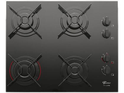 Imagem de Cooktop Fit Line Fischer 4 Bocas Vidro Preto Chama Rápida Bivolt