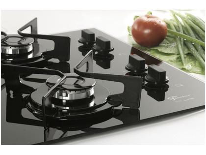 Imagem de Cooktop Fit Line Fischer 4 Bocas Vidro Preto Chama Rápida Bivolt