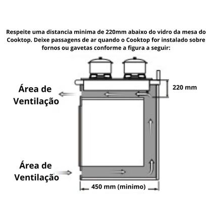 Imagem de Cooktop Fogão 5 Bocas Itatiaia Electra Plus Bivolt com Tripla Chama Vidro Temperado e Acendimento Automático
