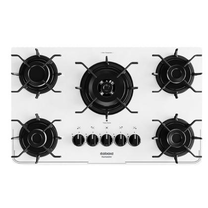 Imagem de Cooktop Fogão 5 Bocas Itatiaia Itamaster à Gás Tripla Chama Branco Bivolt 127v/220v