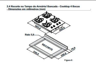 Imagem de Cooktop Fogão Itatiaia Electra Plus 4 Bocas Bivolt 127V/220V
