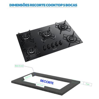 Imagem de Cooktop fogão itatiaia essencial 5 bocas bivolt preto