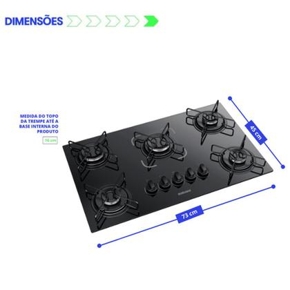Imagem de Cooktop fogão itatiaia essencial 5 bocas bivolt preto