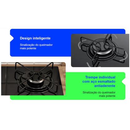Imagem de Cooktop fogão itatiaia essencial 5 bocas bivolt preto