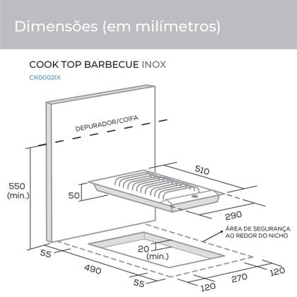 Imagem de Cooktop Inox Barbecue Churrasqueira Com Grelha Suggar 220V