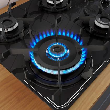 Imagem de COOKTOP ITATIAIA 4 BOCAS TRIPLA CHAMA ITAMASTER PRETO FERRO FUNDIDO 56,5x45 NICHO 53,6 X 35 CM
