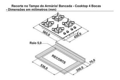 Imagem de Cooktop itatiaia essencial 4 bocas preto bivolt