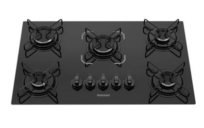 Imagem de Cooktop itatiaia essencial 5 bocas preto gas 73x45 nicho 63,6 x 35 cm
