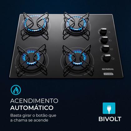 Imagem de Cooktop Mondial 4 Bocas a Gás - CTG-01