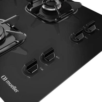 Imagem de Cooktop Mueller 4 Bocas Com Queimador Ultra Chama G5 Preto Bivolt
