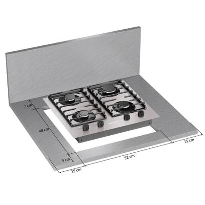 Imagem de Cooktop Mueller 4 Bocas de Alumínio 59cm com Grade Dupla MCG4BL Bivolt