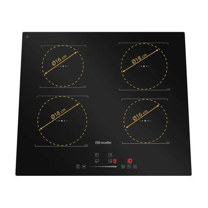 Imagem de Cooktop Mueller 4 Bocas de Indução com Turbo MCN4BK - 220V