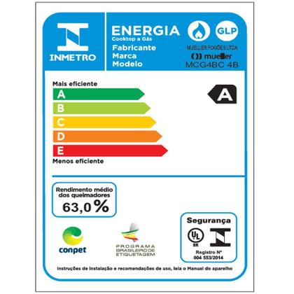 Imagem de Cooktop Mueller 4 Bocas Queimador Tripla Chama MCG4BC Bivolt