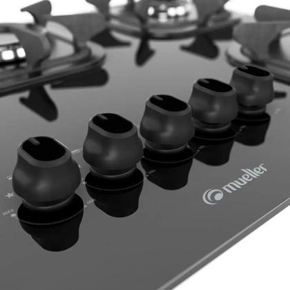 Imagem de Cooktop Mueller 5 bocas Preto com Queimador Tripla chama - Bivolt