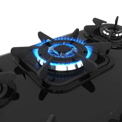 Imagem de Cooktop Mueller 5 bocas Preto com Queimador Tripla chama - Bivolt