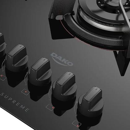 Imagem de Cooktop Supreme 5 Bocas com Mesa de Vidro e Tripla Chama Dako