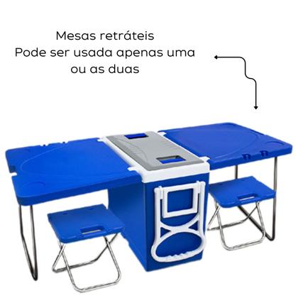 Imagem de Cooler Caixa Térmica Multifuncional 32L com Mesinha e Banqueta