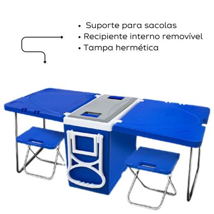 Imagem de Cooler Caixa Térmica Multifuncional 32L com Mesinha e Banqueta
