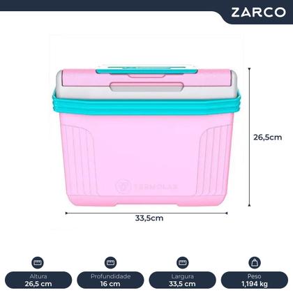 Imagem de Cooler Caixa Térmica Pequena Com Alça 8l SUV Com Porta Objetos Copos Termolar