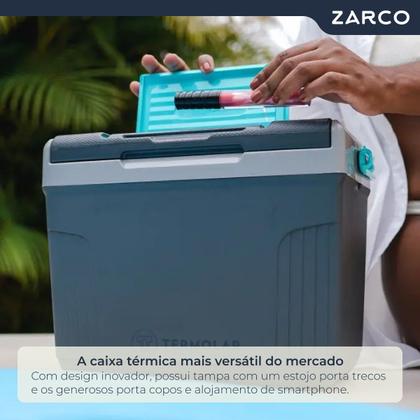 Imagem de Cooler Caixa Térmica Pequena Com Alça 8l SUV Com Porta Objetos Copos Termolar