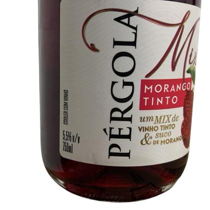 Imagem de Cooler de Morango com Vinho Pérgola Tinto Suave 750ml