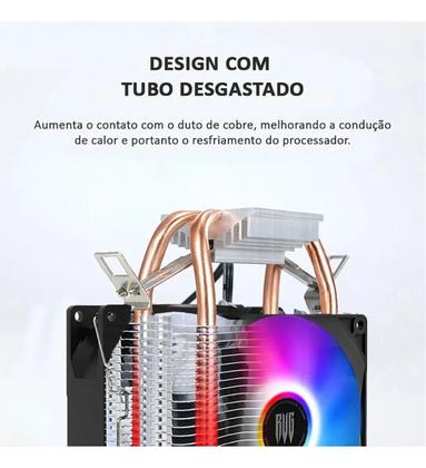 Imagem de Cooler Duplo Rgb Cpu Am5 Am4 Am3 775 1150 1155 1200 1700 X99
