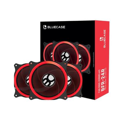 Imagem de Cooler Fan Bluecase BRF-24R 120mm Led Vermelho 77,6 CFM Conector 4 Pinos Molex