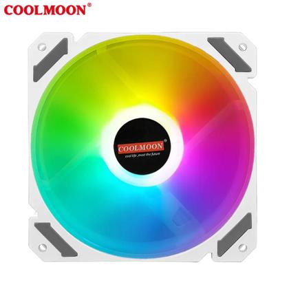 Imagem de Cooler Fan Branco Pwm 4pin 1700rpm Argb 3pin 66cfm Coolmoon