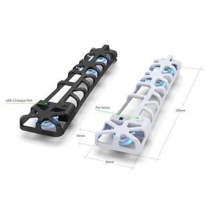 Imagem de Cooler Fan Externo 3 Ventoinhas Led Compatível Com Ps5 Slim Preto