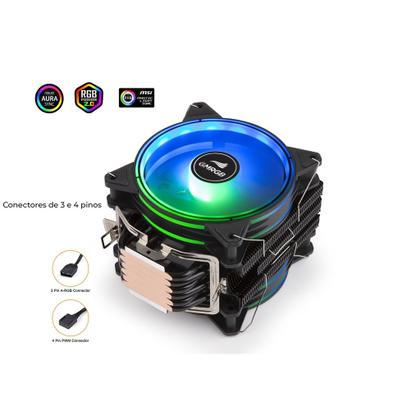 Cooler Fan RGB Gamer LED Radiador 6 Tubos Gmrgb Refrigerador De Ar CPU ...