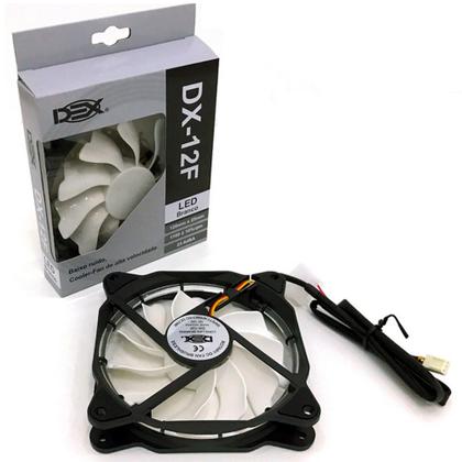 Imagem de Cooler Led Fan DEX DX-12F Branco 12cm 120mm 120x120x25mm Fan Ventoinha Gabinete Desktop PC Gamer