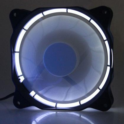 Imagem de Cooler Led Fan DEX DX-12F Branco 12cm 120mm 120x120x25mm Fan Ventoinha Gabinete Desktop PC Gamer